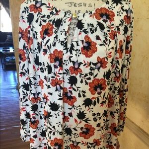NWT Liz Claiborne Multicolored Blouse Size 2X; Long Sleeves; $50